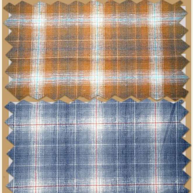 Hemp Recycled Fiber Woven Stripe and Plaid Fabric for women shirts