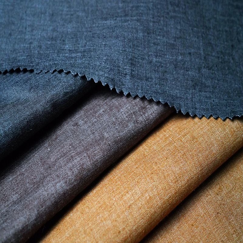 Hemp Recycled Fiber Yarn Dyed Woven Fabric for dresses Chinese style apparel