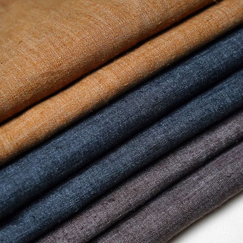 Hemp Recycled Fiber Yarn Dyed Woven Fabric for dresses Chinese style apparel