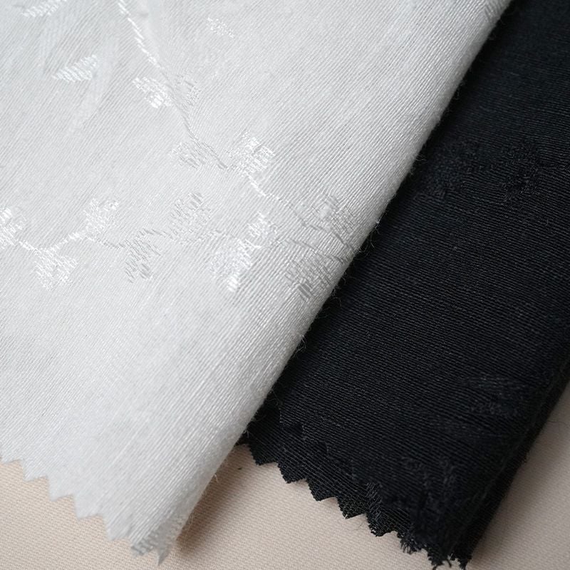 Hemp Silk Woven Jacquard Fabric for chinese style shirts
