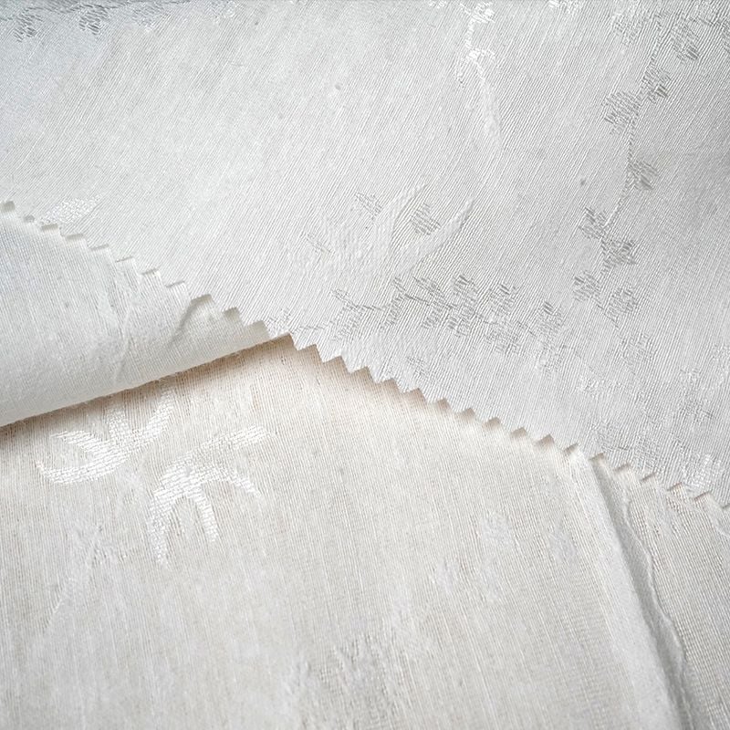 Hemp Silk Woven Jacquard Fabric for chinese style shirts