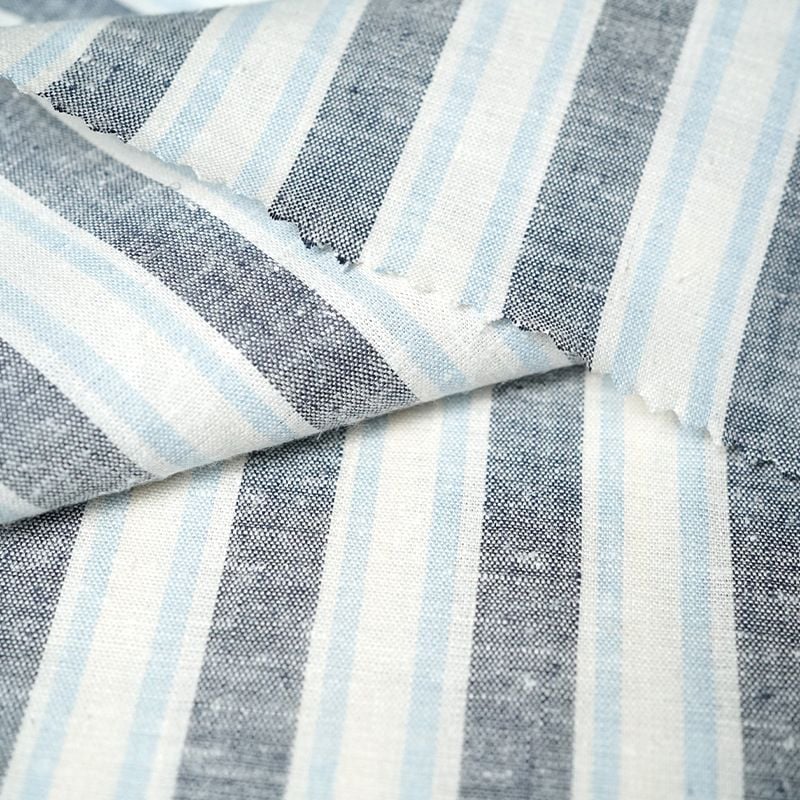 Hemp Tencel Yarn Dyed Stripe Fabric for women shirts