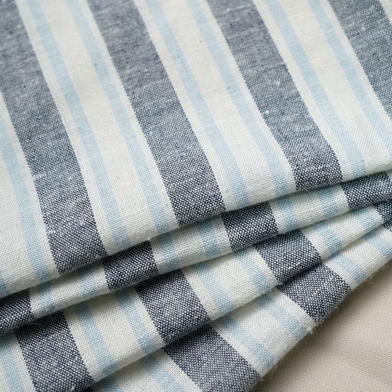 Hemp Tencel Yarn Dyed Stripe Fabric for women shirts
