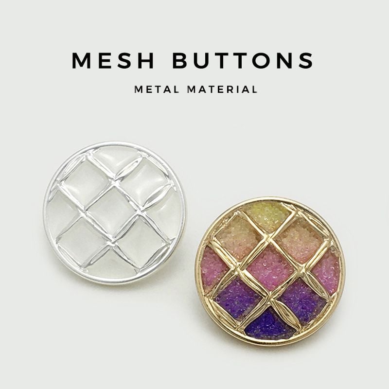 High-end Grid Purple Gradient Round Metal Buttons