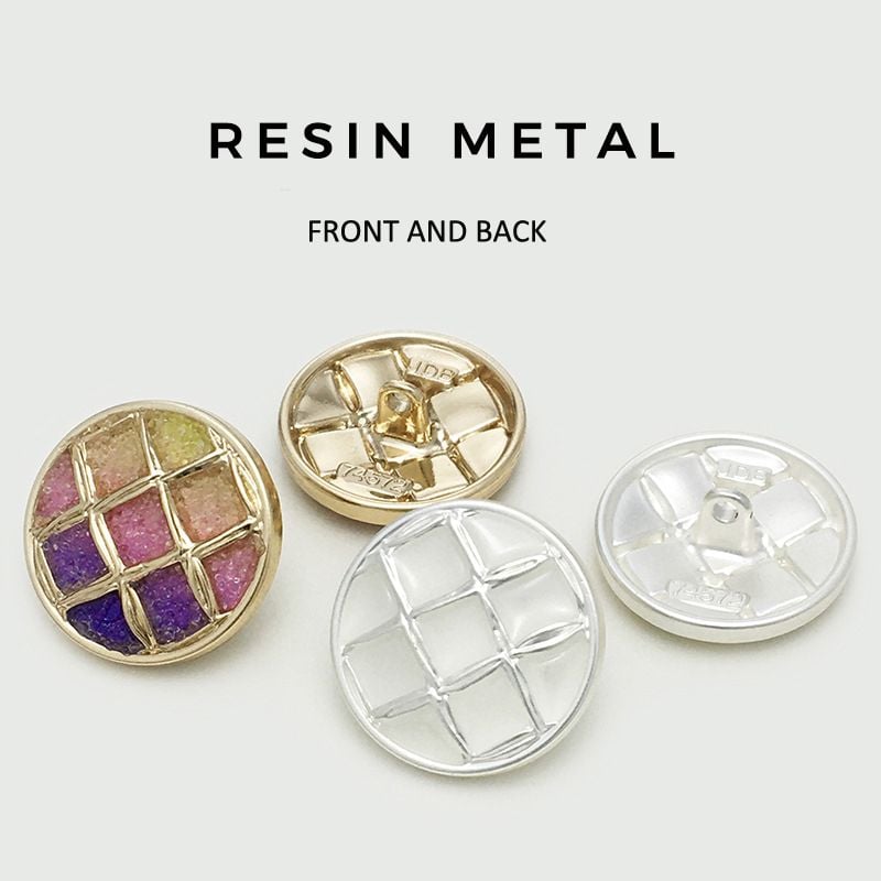 High-end Grid Purple Gradient Round Metal Buttons