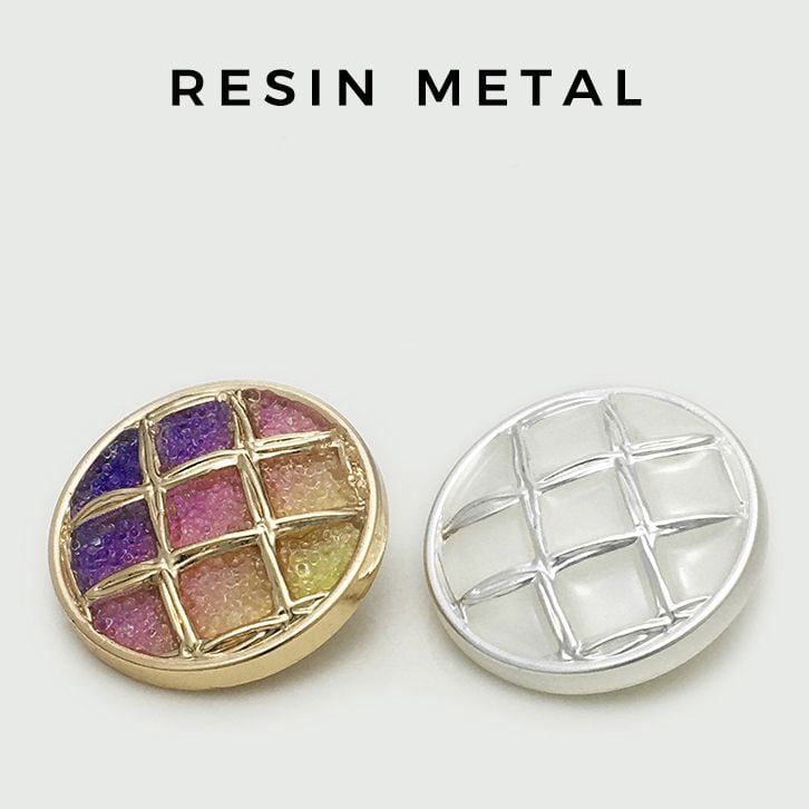 High-end Grid Purple Gradient Round Metal Buttons