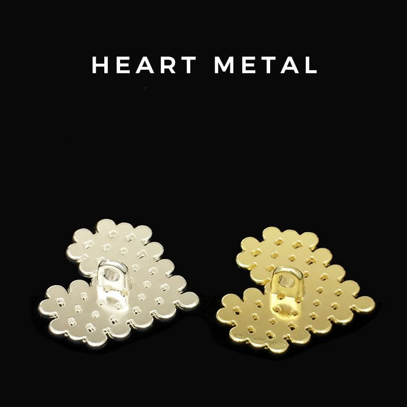 High-grade Heart Rhinestone Hollow Pearl Metal Buttons