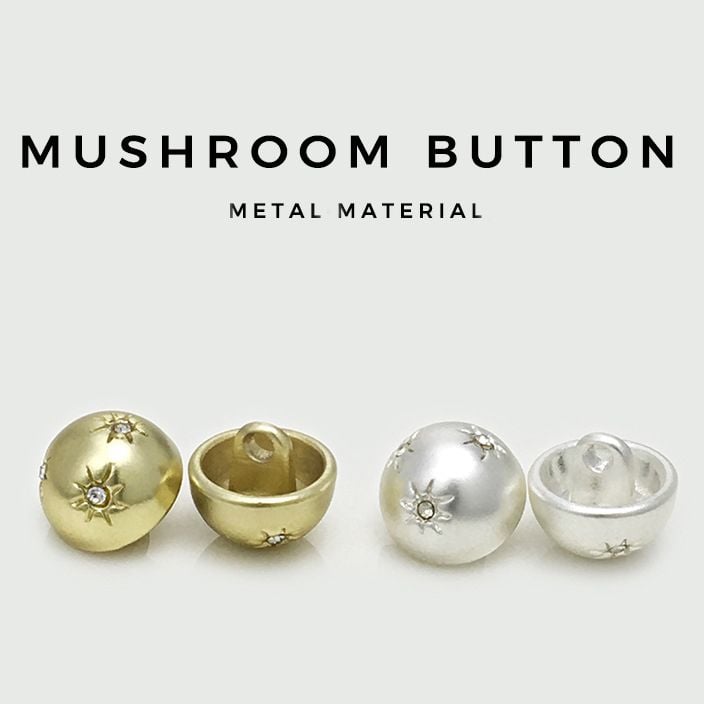 High-grade Hemispherical Mushroom Rhinestone Metal Buttons