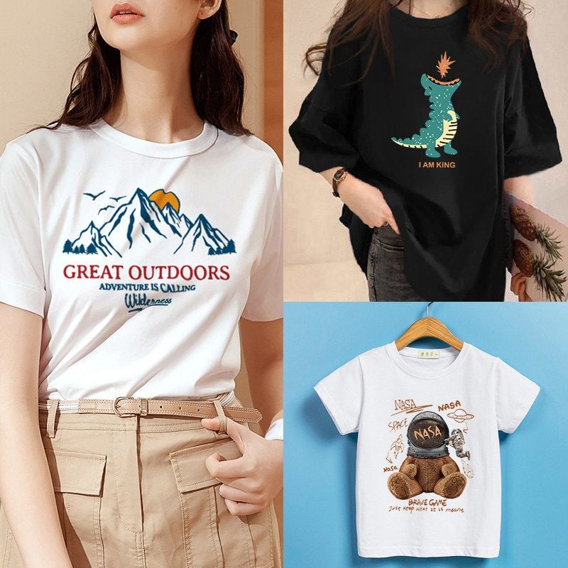 Large Cartoon Heat Transfer Patches for Kids and Adult Garment Decoration