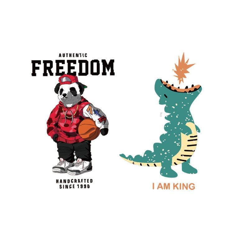 Large Cartoon Heat Transfer Patches for Kids and Adult Garment Decoration