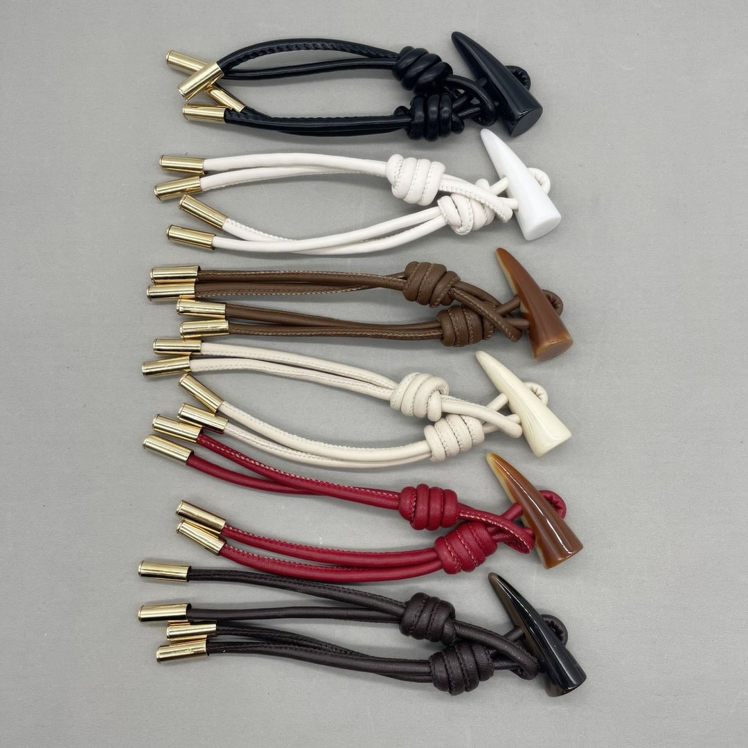 Leather Cord Resin Horn Toggle Buttons for Coat Garment Decoration