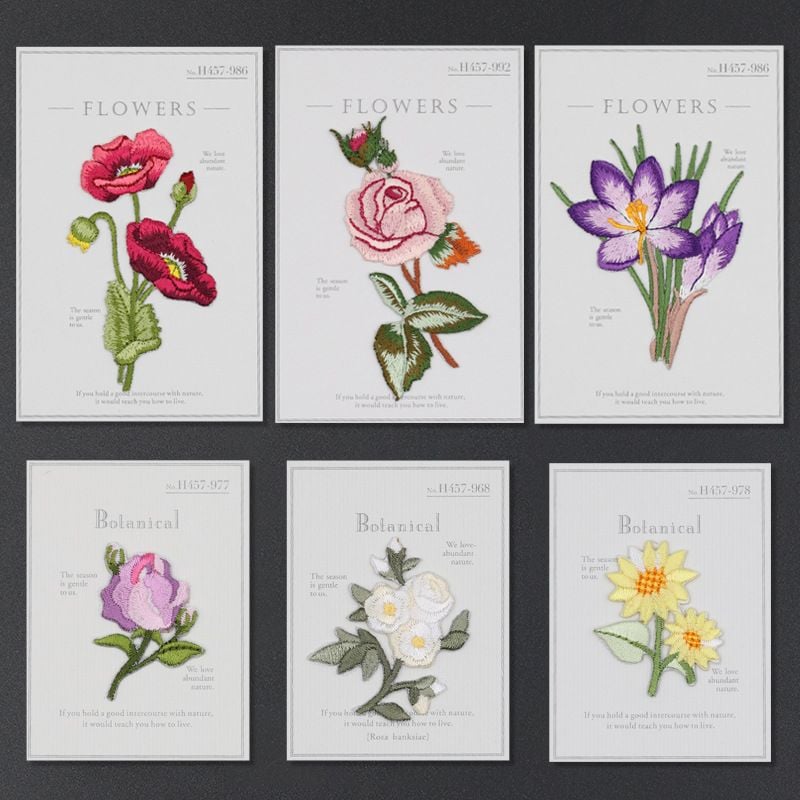 Self adhesiMini Floral Embroidered Patches for DIY Clothing Repair and Decoration