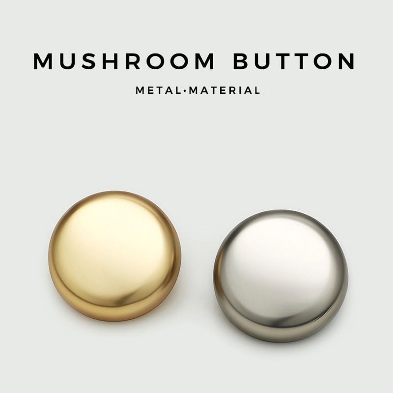 Minimalist Matte Mushroom Metal Buttons