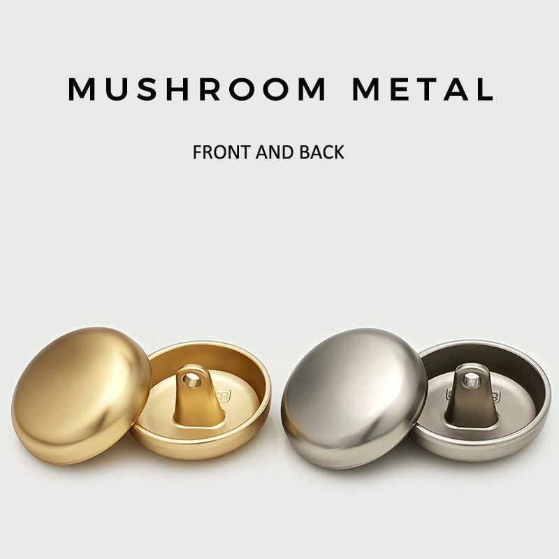 Minimalist Matte Mushroom Metal Buttons