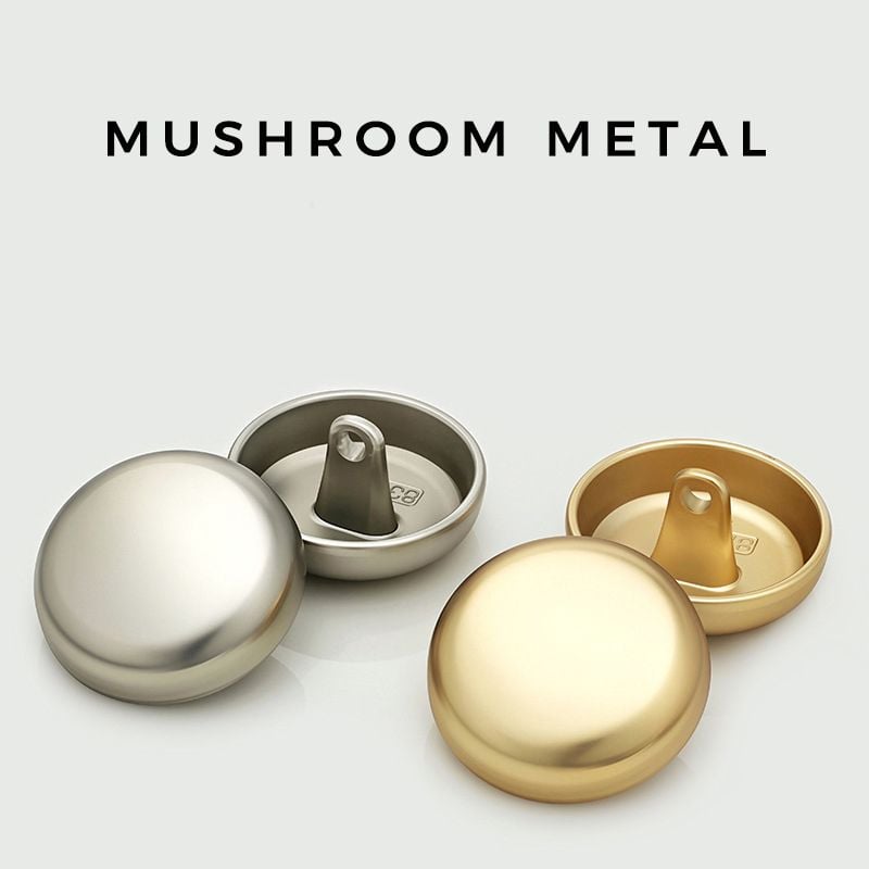 Minimalist Matte Mushroom Metal Buttons