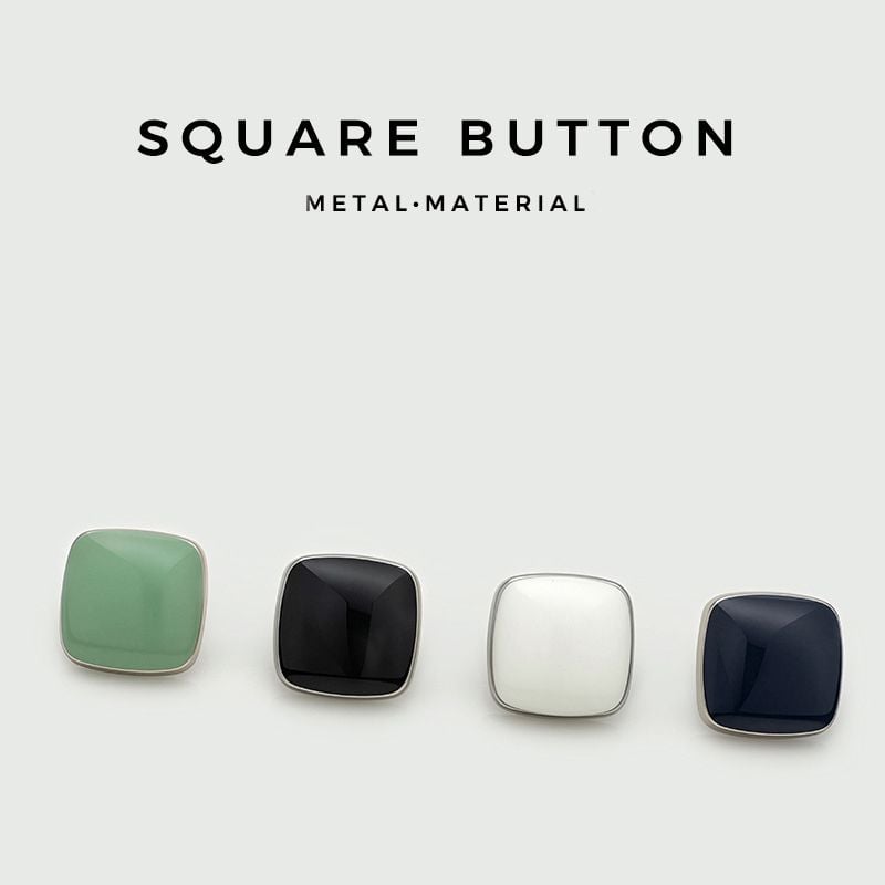 Minimalist Square Enamel Metal Buttons