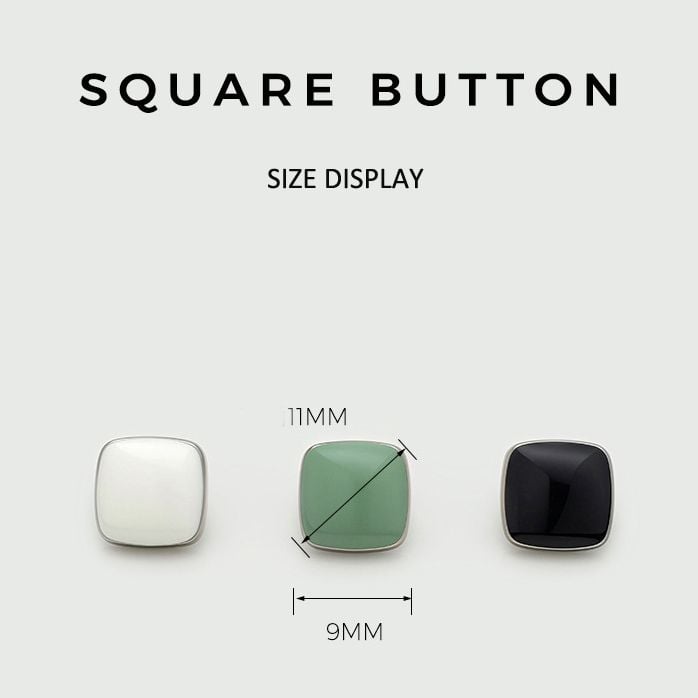 Minimalist Square Enamel Metal Buttons