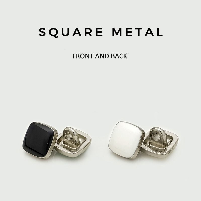 Minimalist Square Enamel Metal Buttons