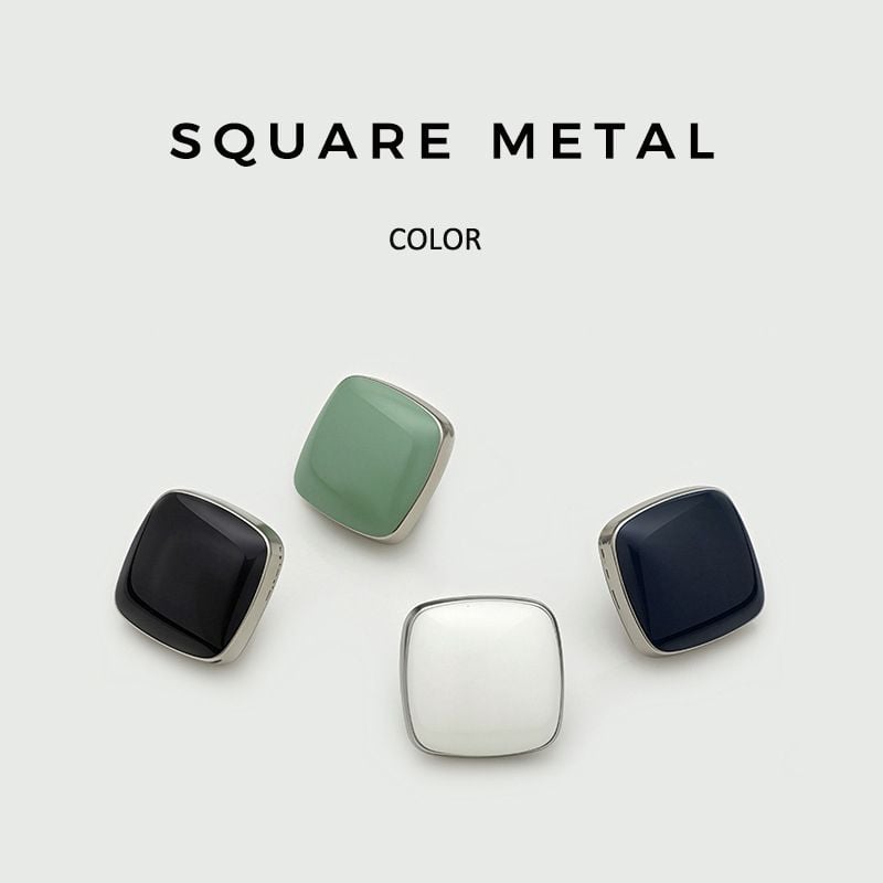 Minimalist Square Enamel Metal Buttons