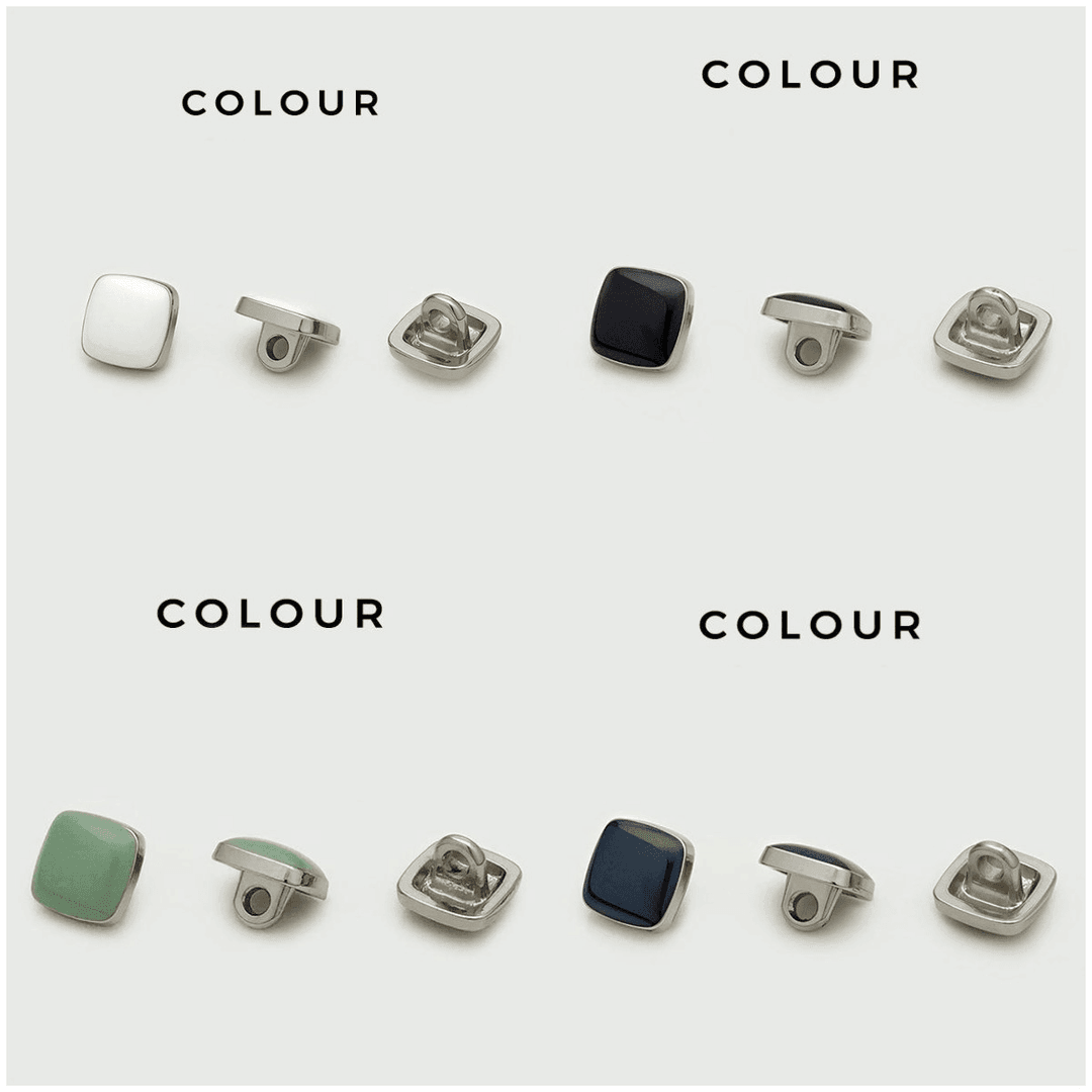 Minimalist Square Enamel Metal Buttons