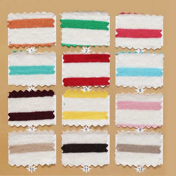Natural Linen Cotton Knitted Stripe Dyed Fabric For Spring Summer