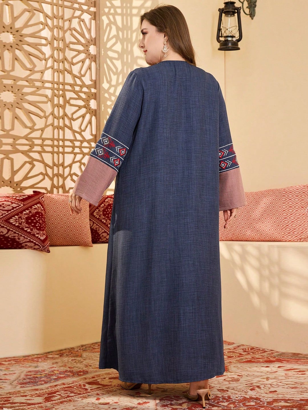Plus Size Ethnic Style Elegant Loose Maxi Dress