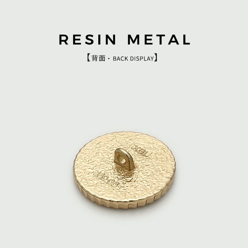 Round Resin Metal Combined Buttons Wave Pattern Two-tone Mixed Buttons