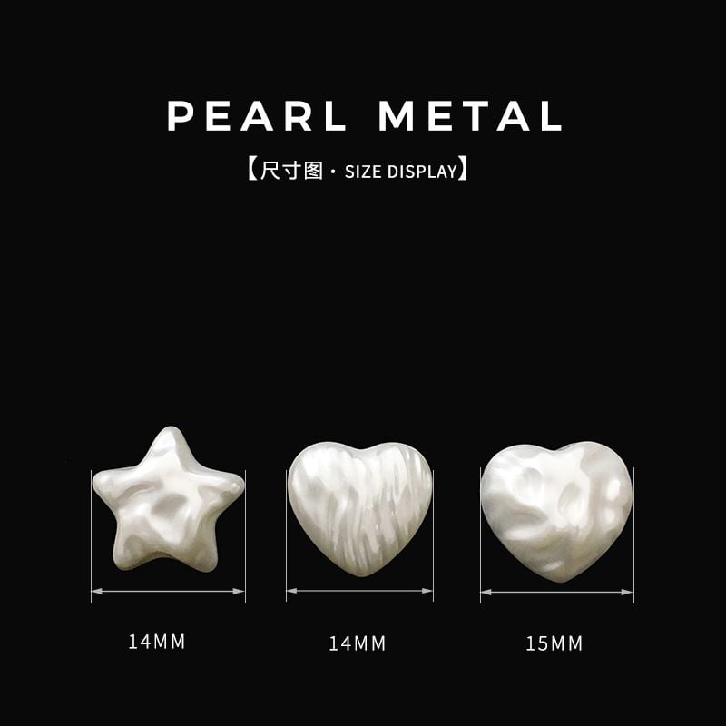 Irregular white pearl heart sweater button