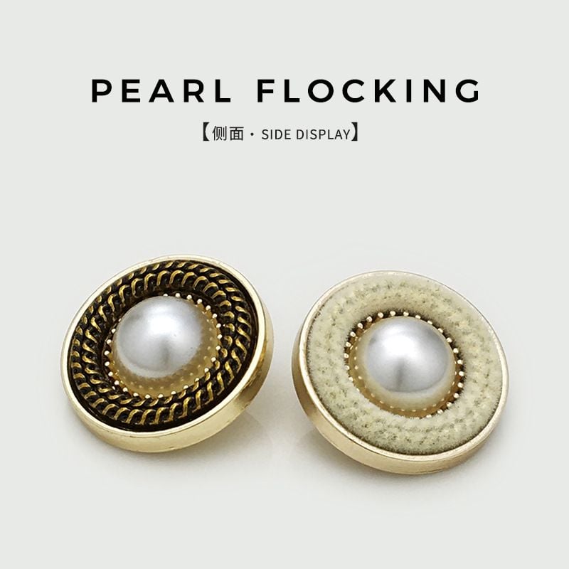 High-grade Round Flocked Pearl Buttons