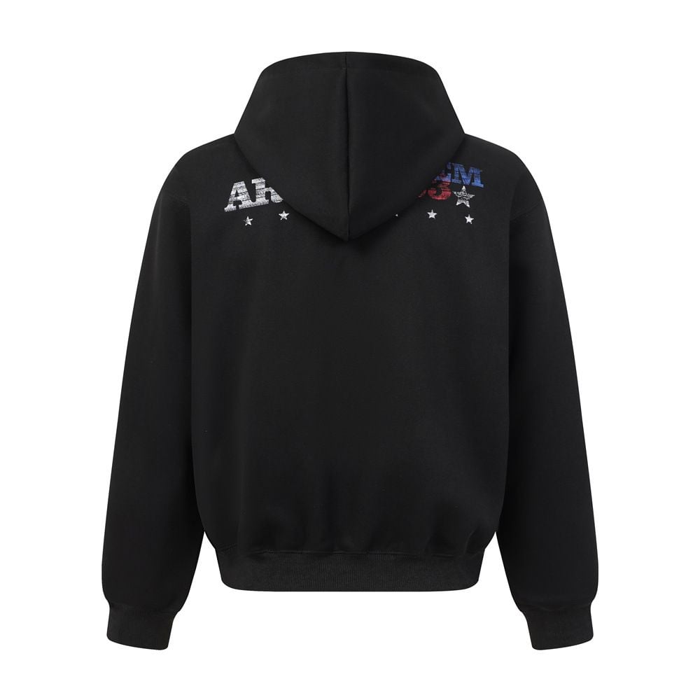 Men Vibe‑Style Pullover Hoodie, Flag‑Inspired Star & Stripe Print, Loose Western Street‑wear Sweatshirt for Spring Autumn
