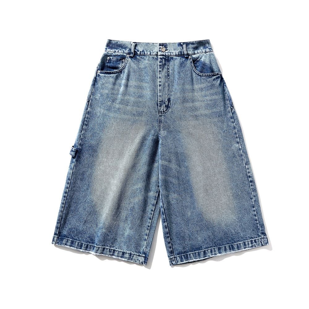 Men's Summer Loose Wide-Leg Denim Seven-Point Shorts