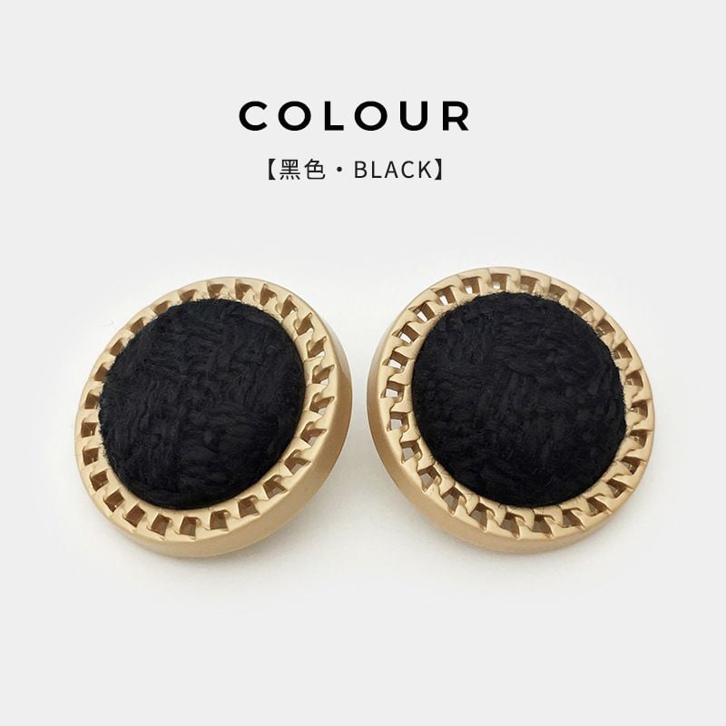 High-end Hepburn Style Hollow Edge Fabric Covered Metal Buttons