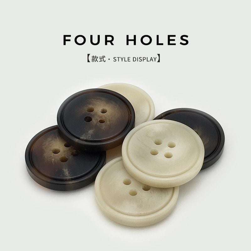 Round Four-hole Resin Garment Buttons