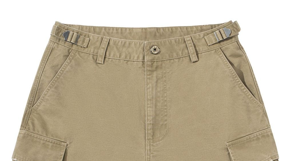 Men's Loose Casual Cargo Seven-Point Shorts With Vintage Raw Hem