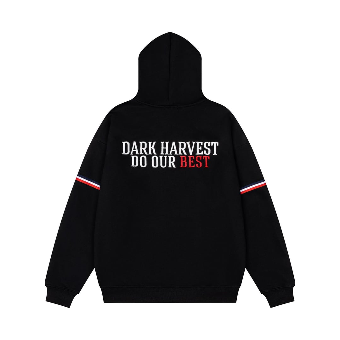 Men's American Streetwear Pullover Hoodie, 3D Raised Letter Embroidery, Loose Oversized Casual Sweatshirt for Spring & Autumn