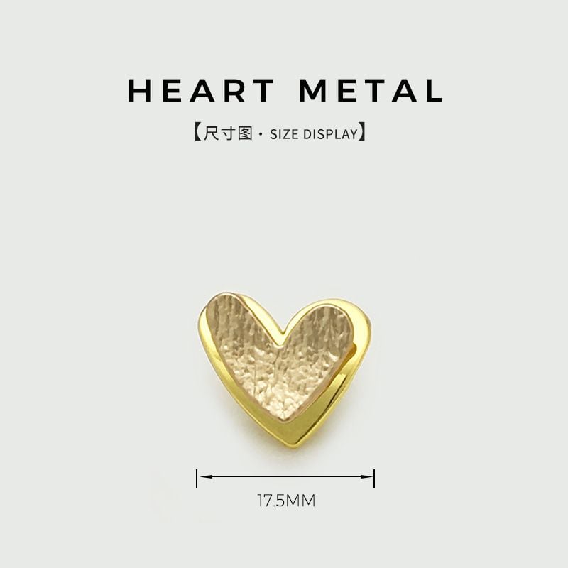 Irregular Metal Heart Buttons, Fashion Double Layer Heart Buttons