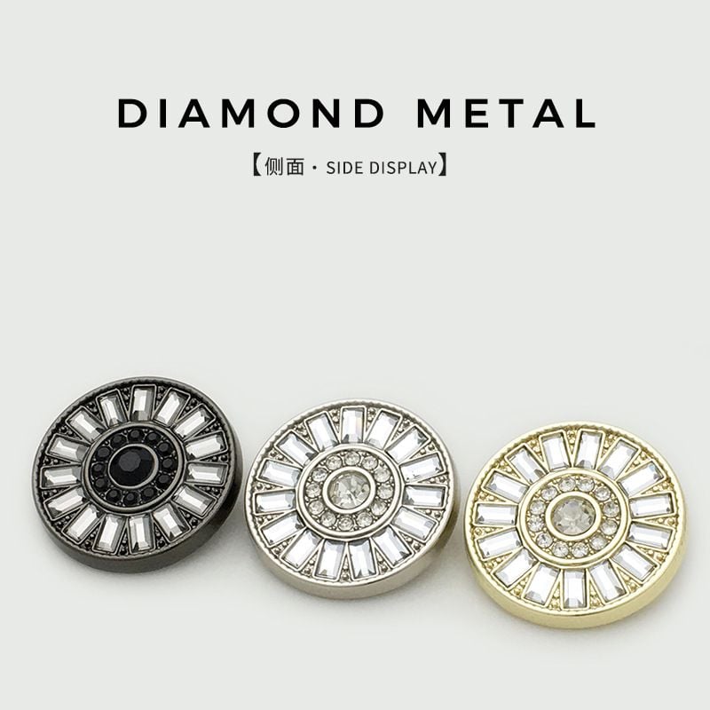 Luxury Sunflower Rhinestone Metal Buttons