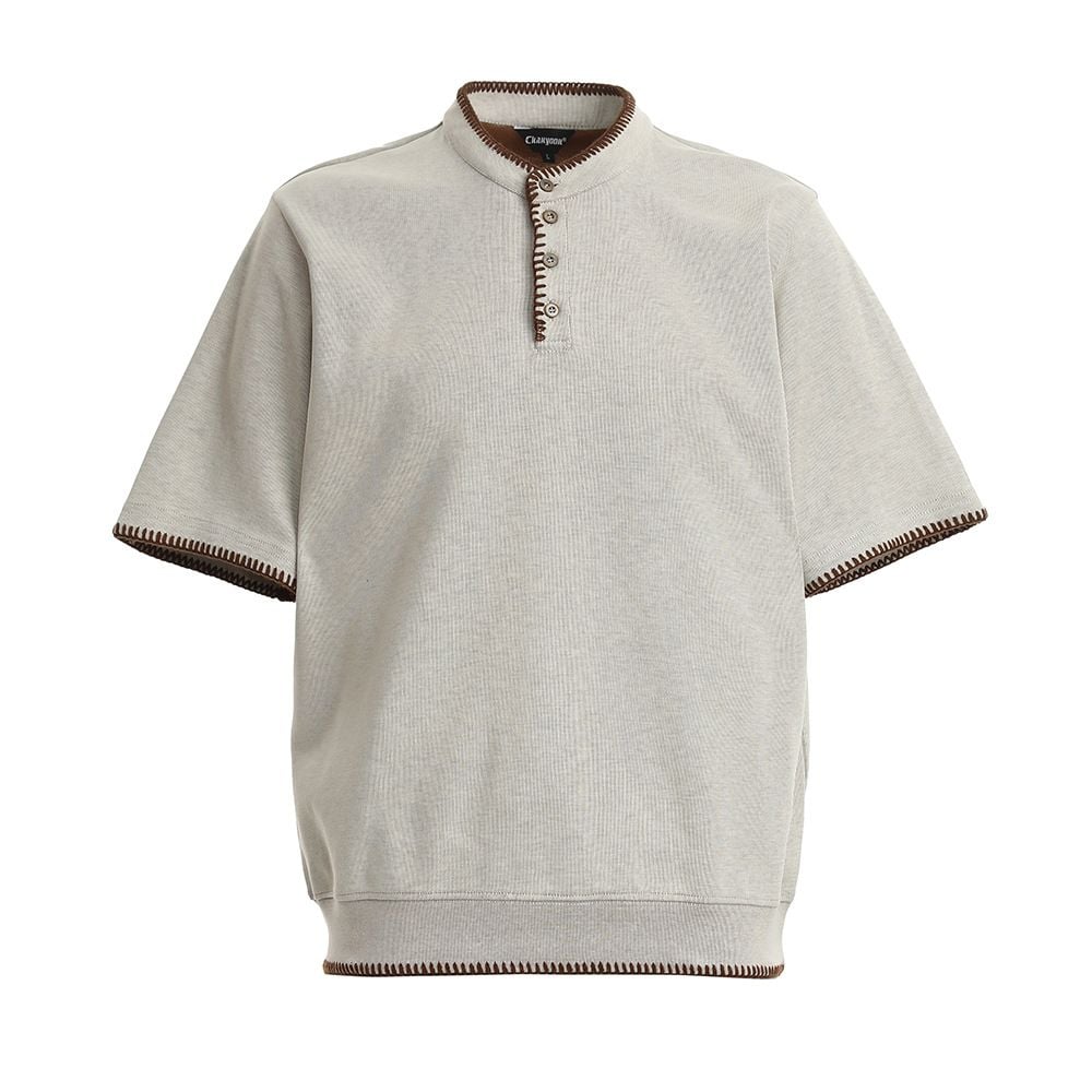 Men's summer casual American style short-sleeve polo shirt