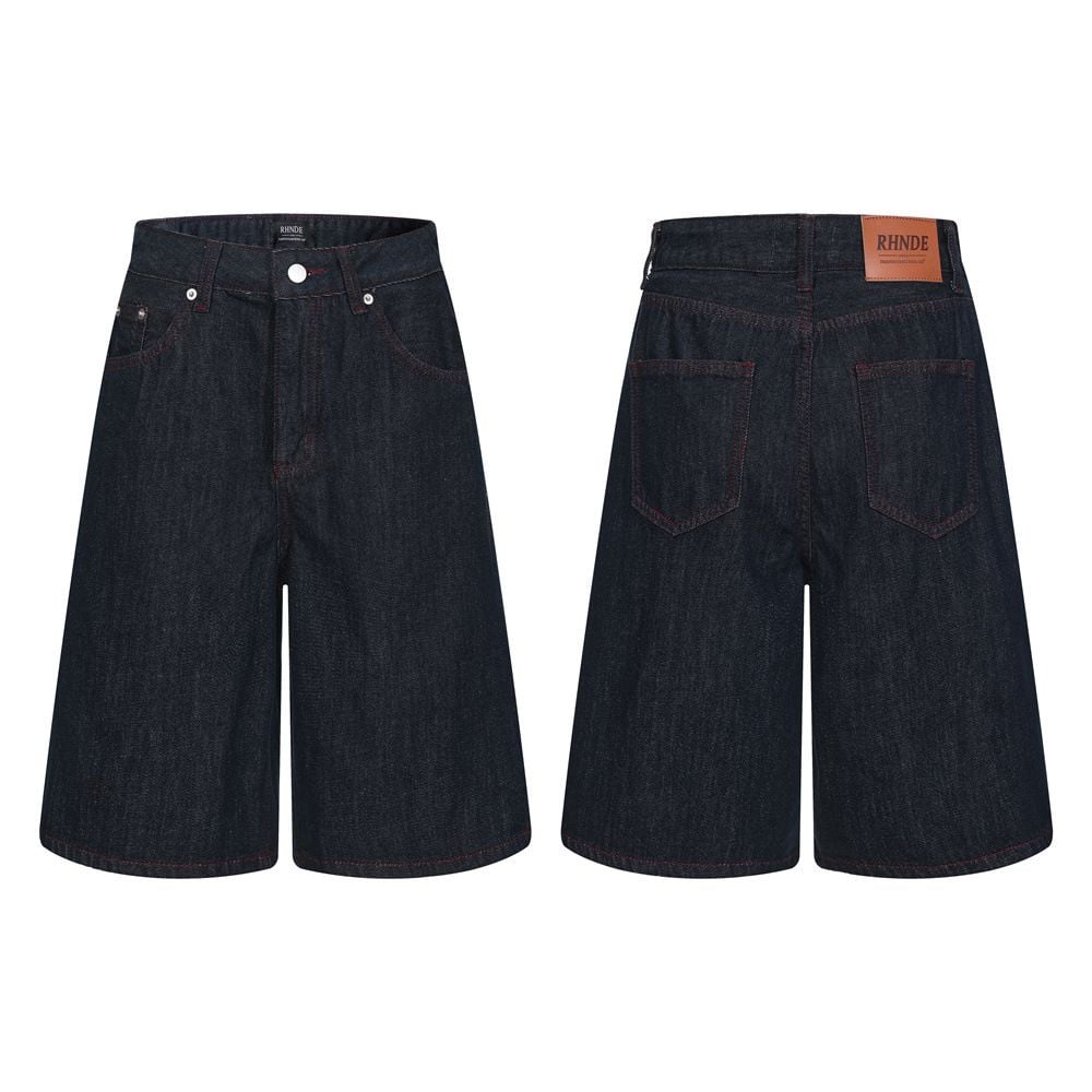 Men's High Street Vibe Denim Shorts Summer Loose Wide Leg