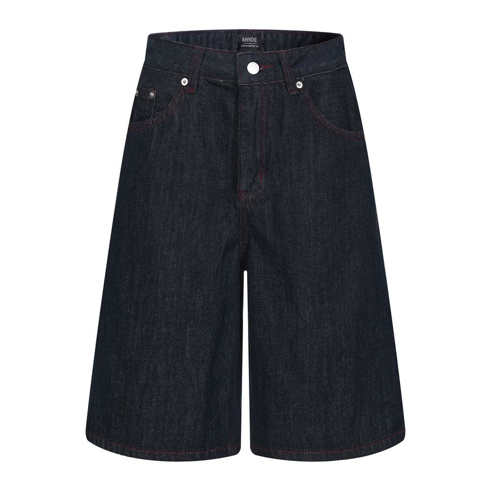 Men's High Street Vibe Denim Shorts Summer Loose Wide Leg
