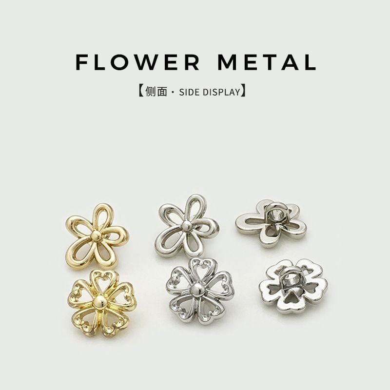 Exquisite Hollow Floral Metal Buttons, Minimalist Small Buttons for Shirts