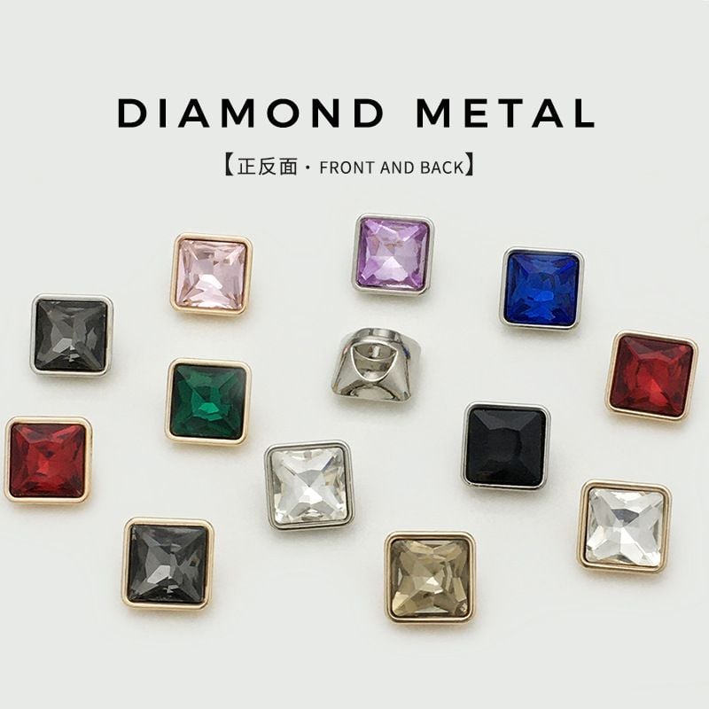 Square Crystal Buttons All-match For Shirts