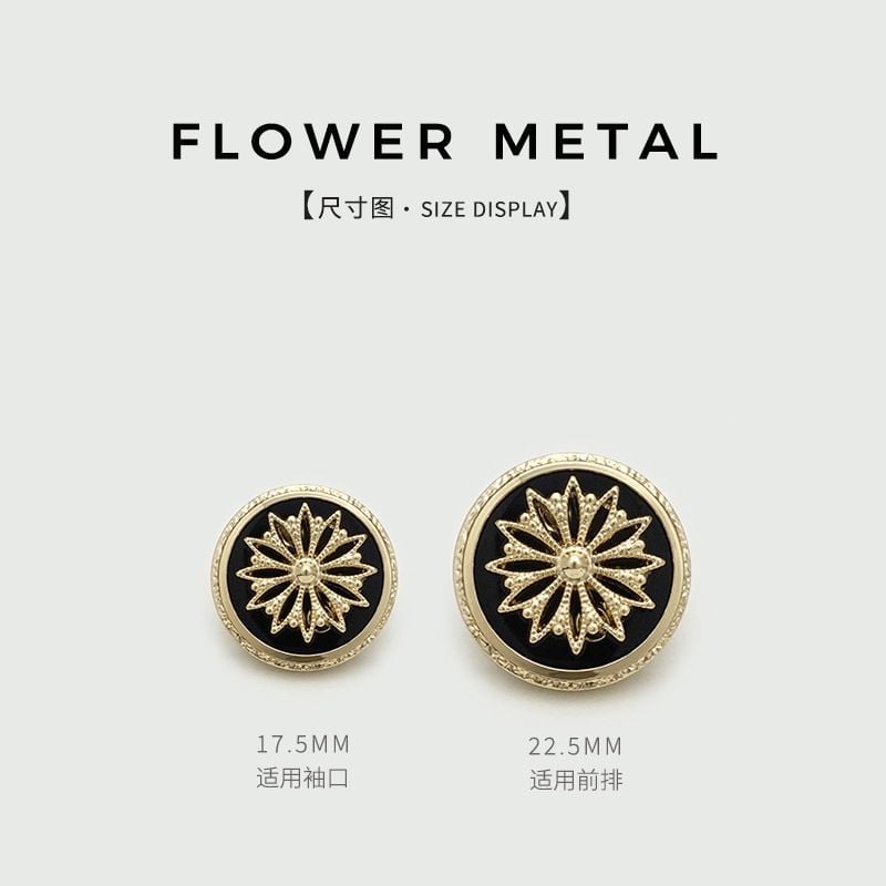 European American Style Flocked Metal Spliced Versatile Buttons