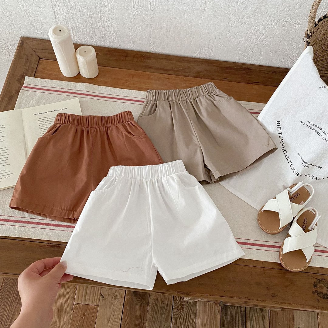 Summer Thin Cotton Shorts for Boys, Casual Pants with Pockets for Toddlers