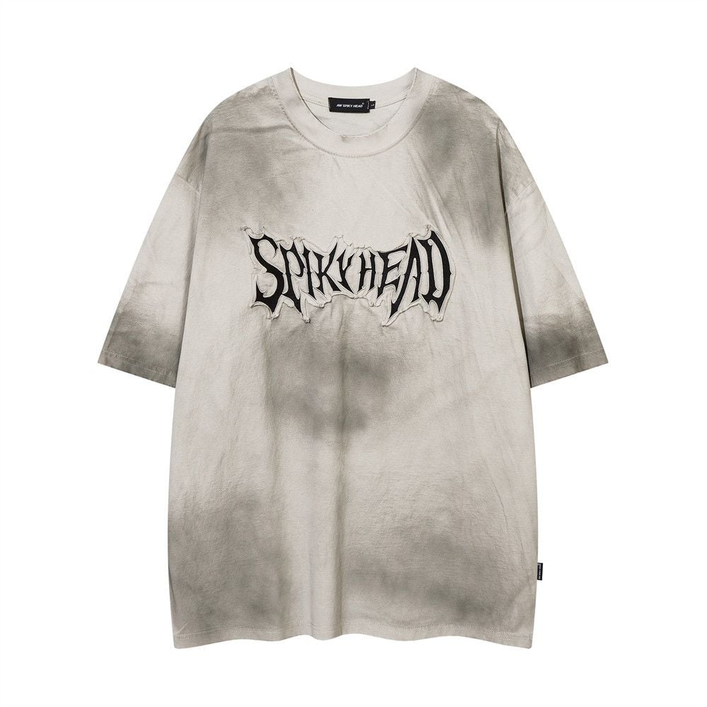 Men's tie-dye color-block short-sleeve T-shirt