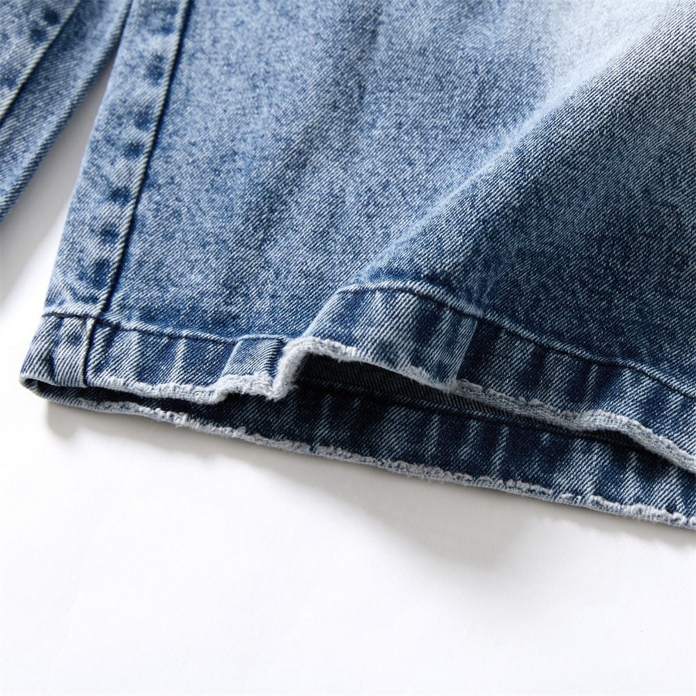 Men's Summer Loose Wide-Leg Denim Seven-Point Shorts