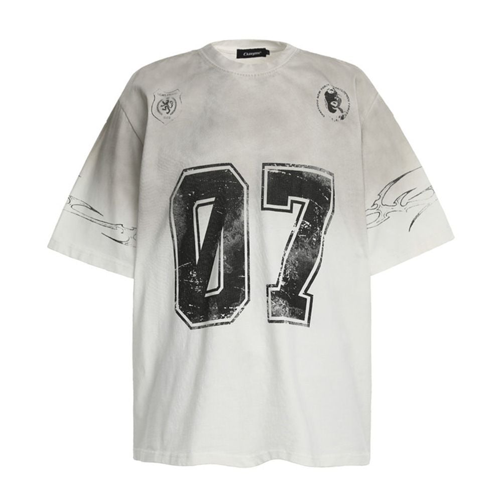 Men's summer casual trendy brand printed short-sleeve T-shirt