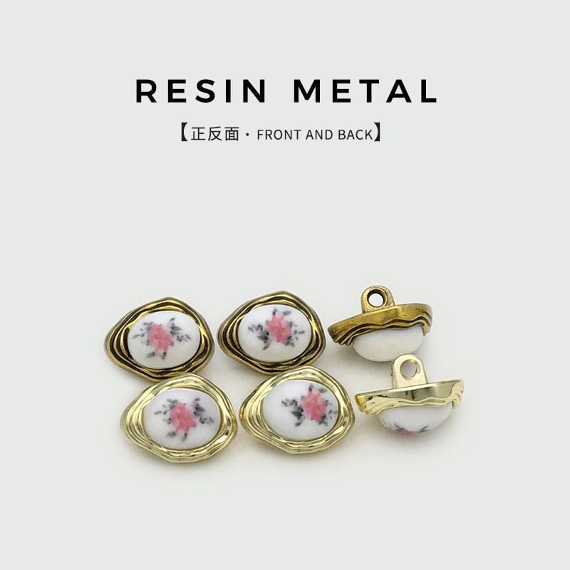 Retro Irregular Floral Metal Buttons