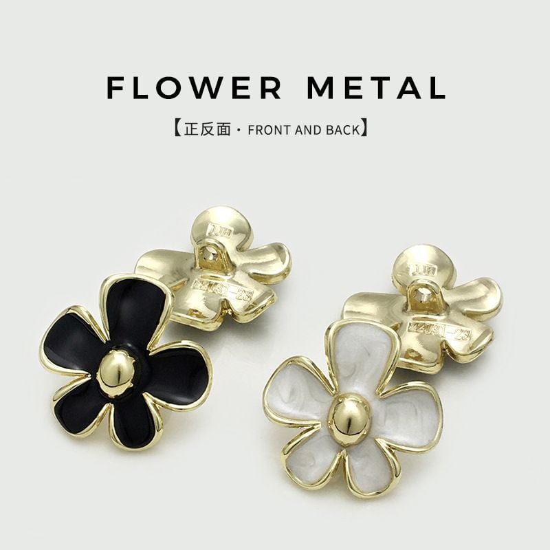 Premium Irregular Floral Metal Buttons