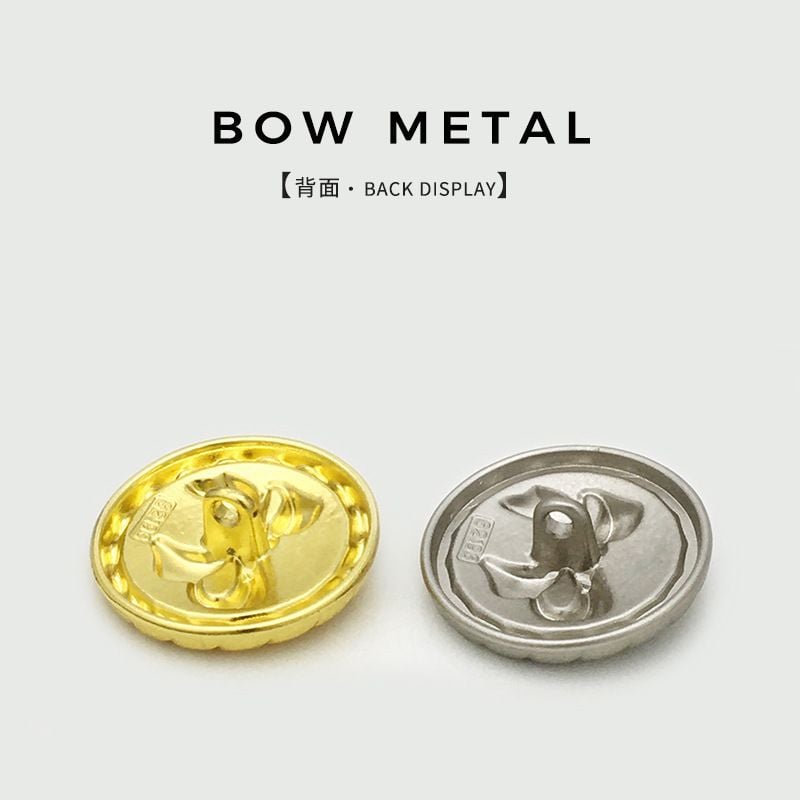 Bowknot Decor Round Metal Garment Buttons